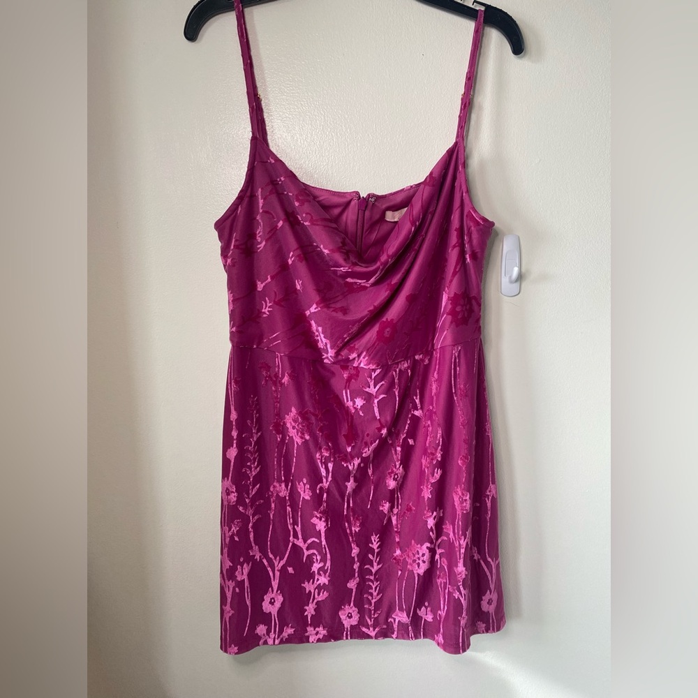 Hutch Festival Fuschia Burnout Mini Dress